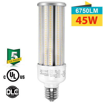 UL cUL DL45w Led Corn Light Bulb E26 E39 Base CFL HID HPS Metal Halide Replacement 175w Street Area Light Post Top Acorn fixture