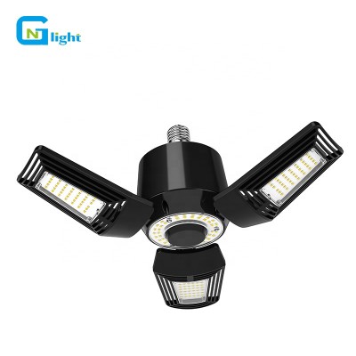 LED Garage Light 60w LED Parking Lot Lighting Fixture Deformable Ceiling lights E39 Mogul E26 Medium Base Lamp 3 Leaf Adjustable