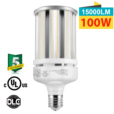 UL cUL DLC LED Corn bulbs 100W E39 mogul E26 medium street cobra head gymnasium post top area parking lot shoebox high bay