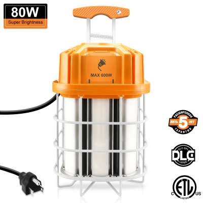 ETL listed 80W Linkable LED Temporary  Portable Work Light Construction Lighting 150lm/w 10ft Cord with US Plug