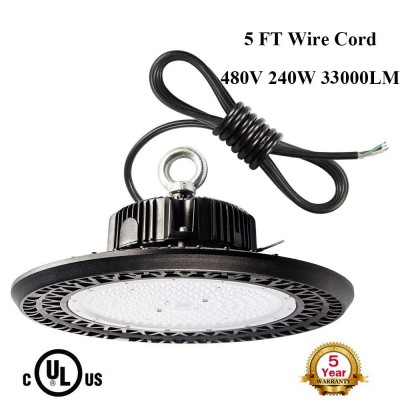 IP65 Outdoor LED UFO High Bay Light Fixture 100W 480V 347V Warehouse Garage Shopping Mall