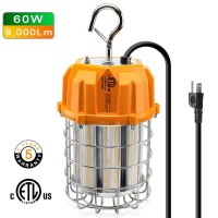 ETL Listed 60W LED Temporary Work Light Fixture IP65 Outdoor Construction Lights with 10Ft US Plug Cord LED Work Light