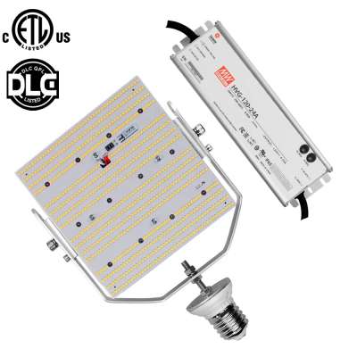 480V 120W Flat panel LED retrofit kits shoebox lights parking lot pole fixture aluminum fin E39 mogul socket ETL cETL DLC listed